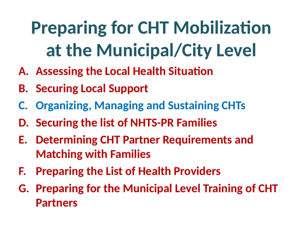 MHO/ CHO Guide For Training, Deployment and - slide 17 of 44