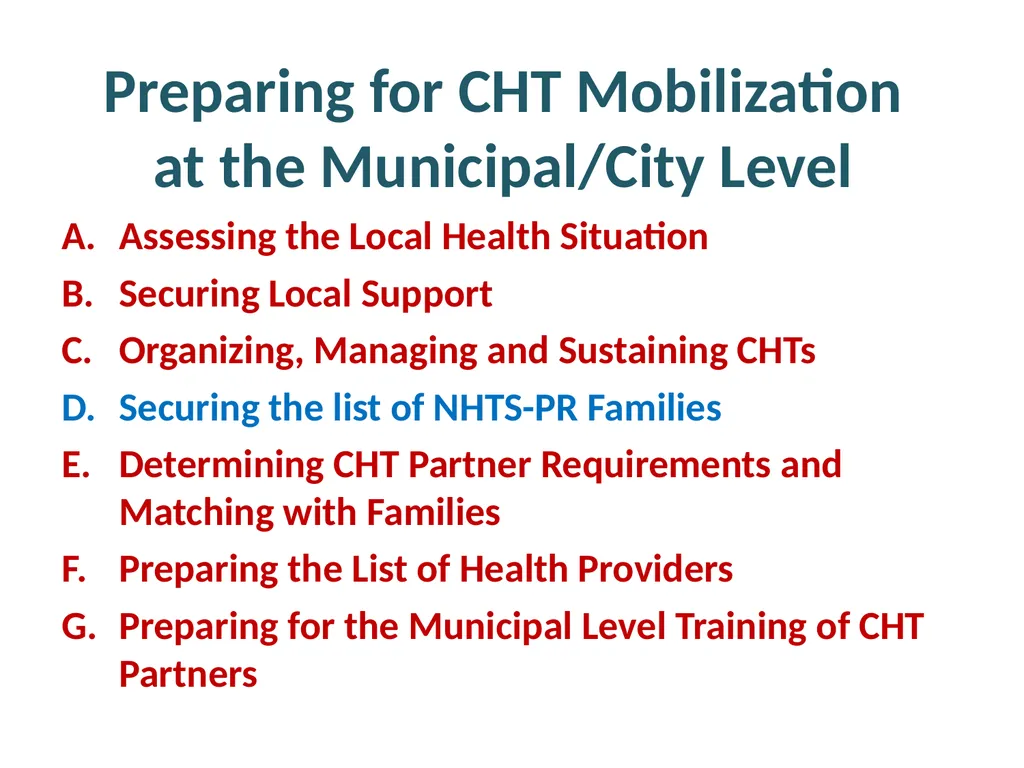 MHO/ CHO Guide For Training, Deployment and - slide 20 of 44
