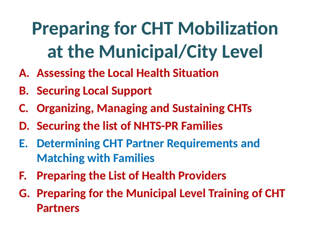 MHO/ CHO Guide For Training, Deployment and - slide 23 of 44