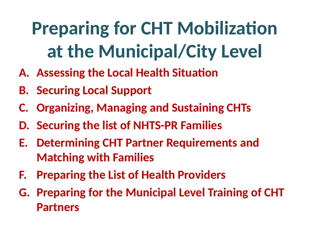 MHO/ CHO Guide For Training, Deployment and - slide 3 of 44