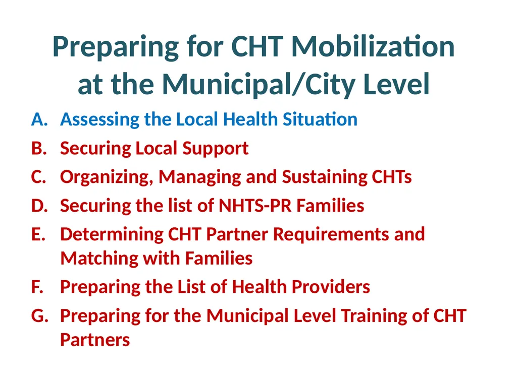MHO/ CHO Guide For Training, Deployment and - slide 4 of 44