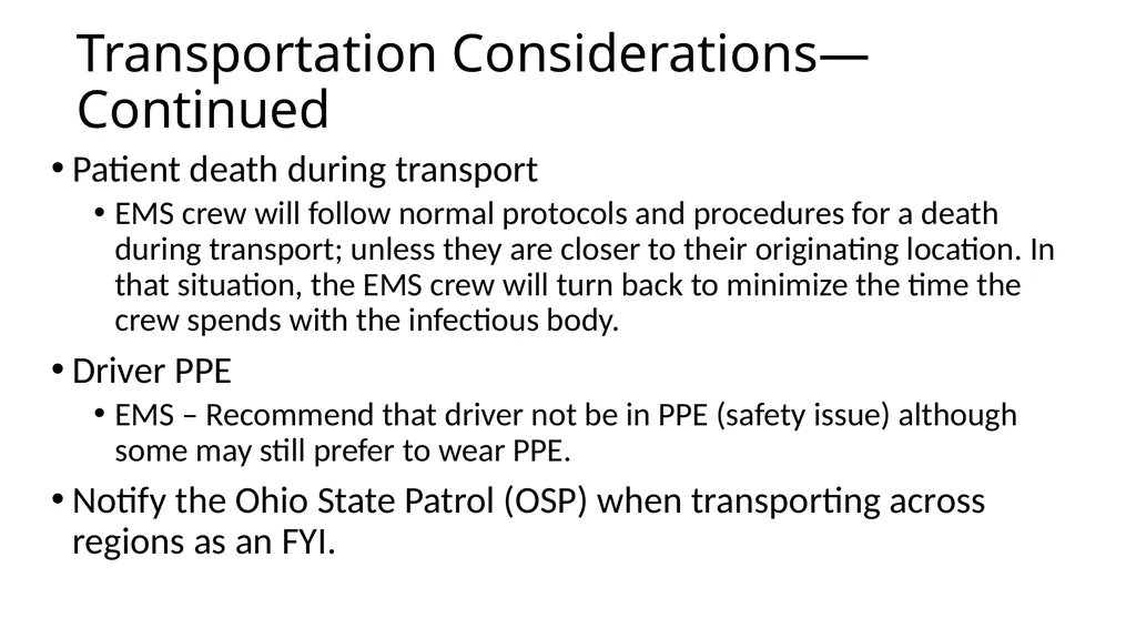 Other Special Pathogen Response (Ebola) The Plan - slide 8 of 13