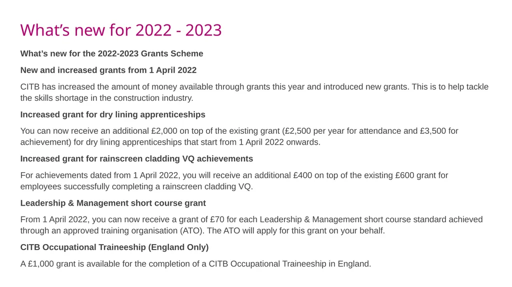 CITB Update – HCTA Meeting 20th September 2022 The - slide 6 of 8
