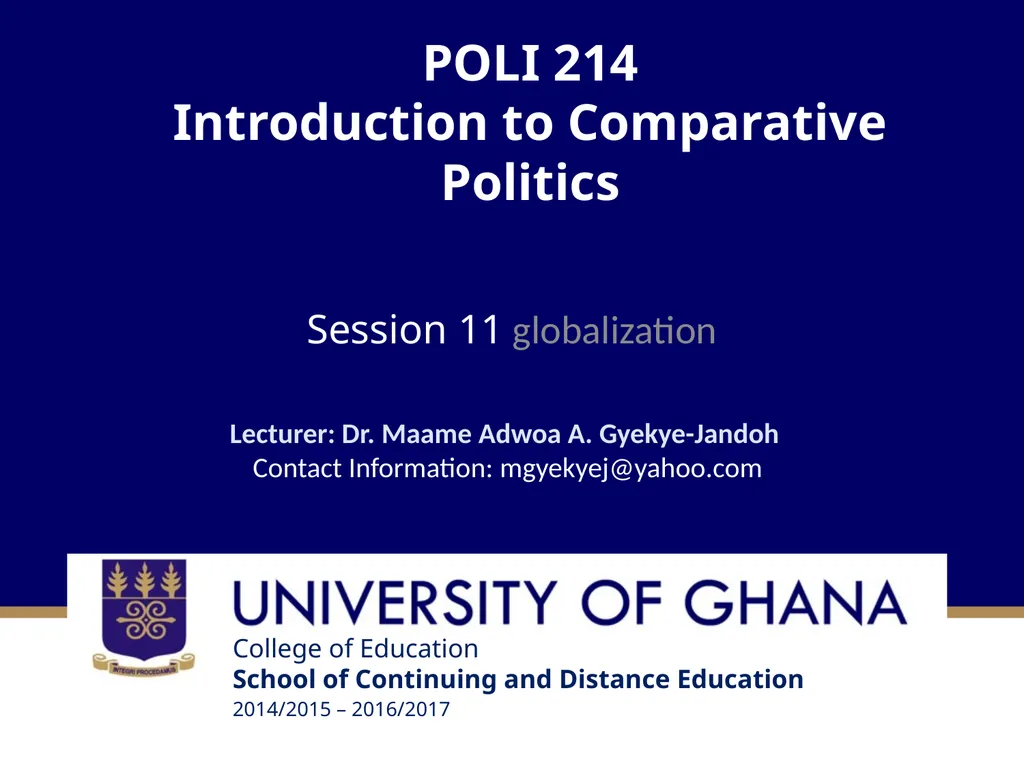 POLI 214 Introduction to Comparative Politics - slide 1 of 24