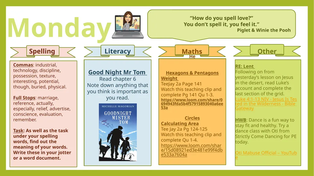 Good Night Mr Tom Read chapter 6 Note down - slide 1 of 6