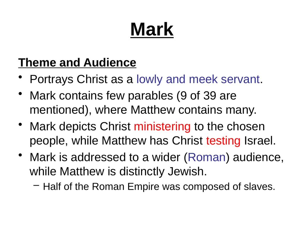 Appreciating the Gospel Presentations of Christ - slide 17 of 49