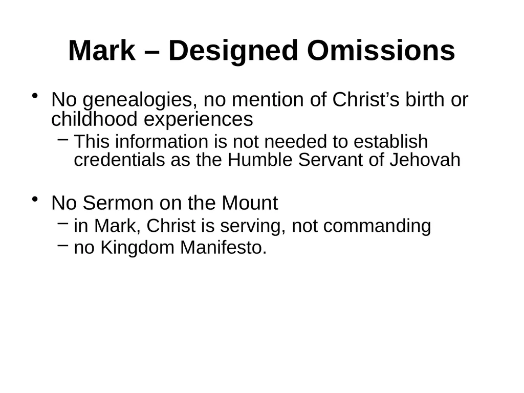 Appreciating the Gospel Presentations of Christ - slide 19 of 49