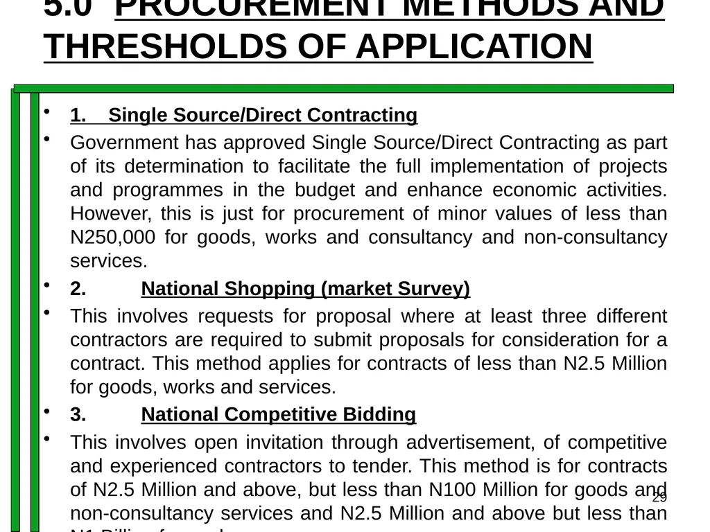 ENTRENCHING INTEGRITY IN PROCUREMENT PROCESS OF - slide 29 of 43