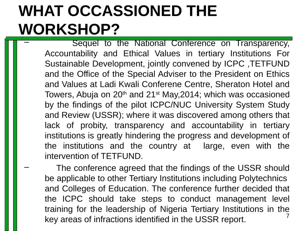 ENTRENCHING INTEGRITY IN PROCUREMENT PROCESS OF - slide 7 of 43