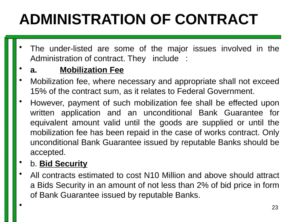 ENTRENCHING INTEGRITY IN PROCUREMENT PROCESS OF - slide 23 of 43