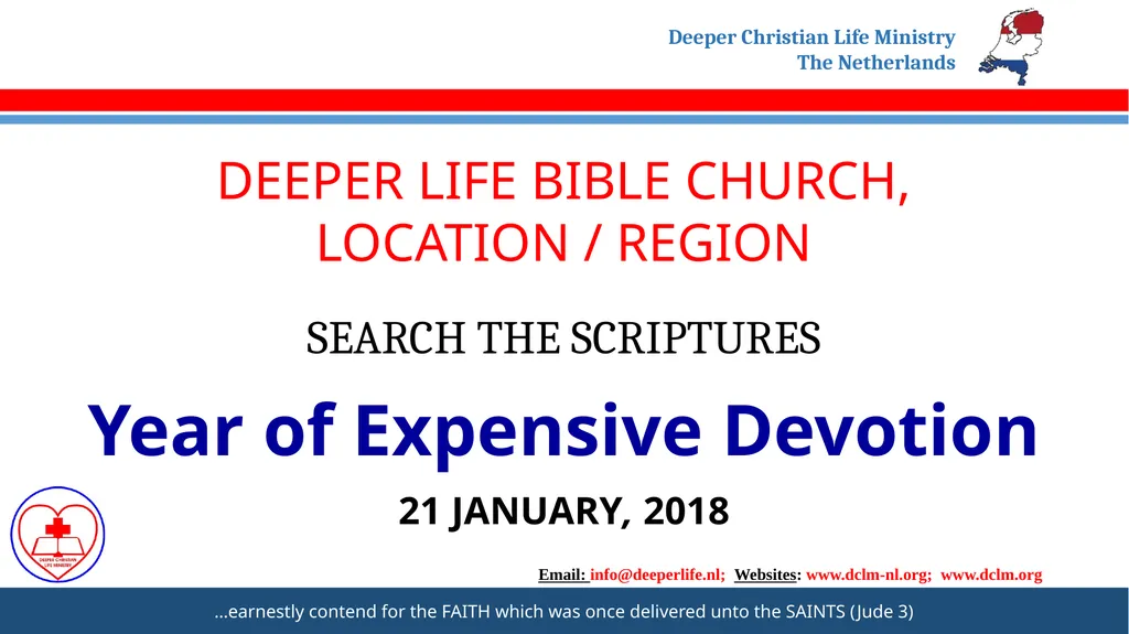 DEEPER LIFE BIBLE CHURCH, LOCATION / REGION SEARCH