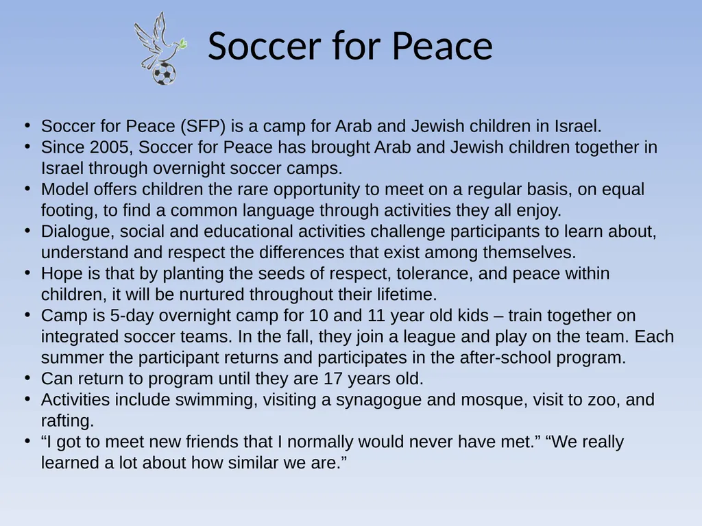 People and Organizations Creating Paths to Peace - slide 4 of 7