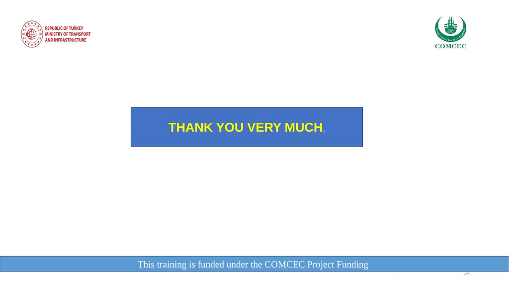 This training is funded under the COMCEC Project - slide 34 of 34