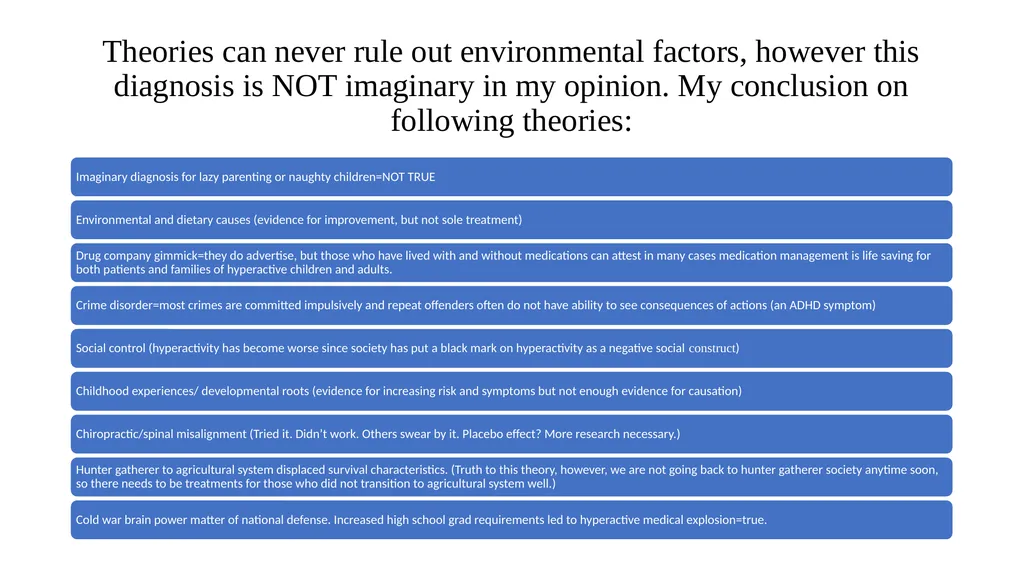 ADHD Theories Presentation Gretchen Day Department - slide 11 of 16