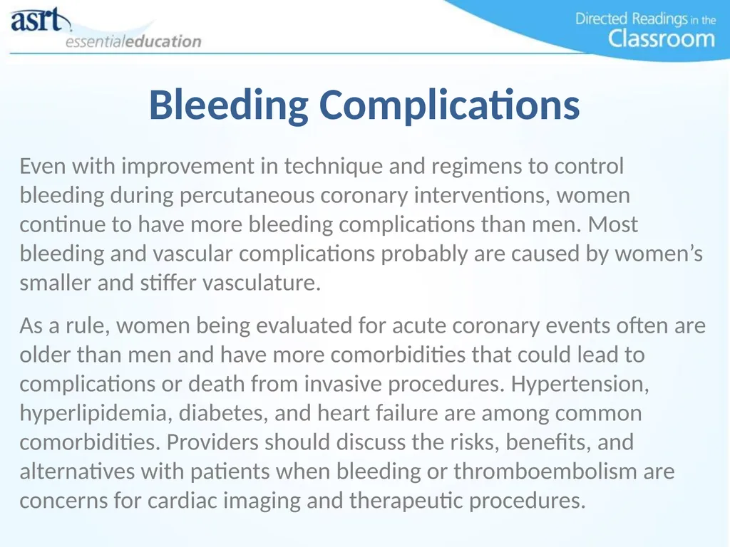 Women and Heart Disease Directed Readings In the - slide 45 of 52