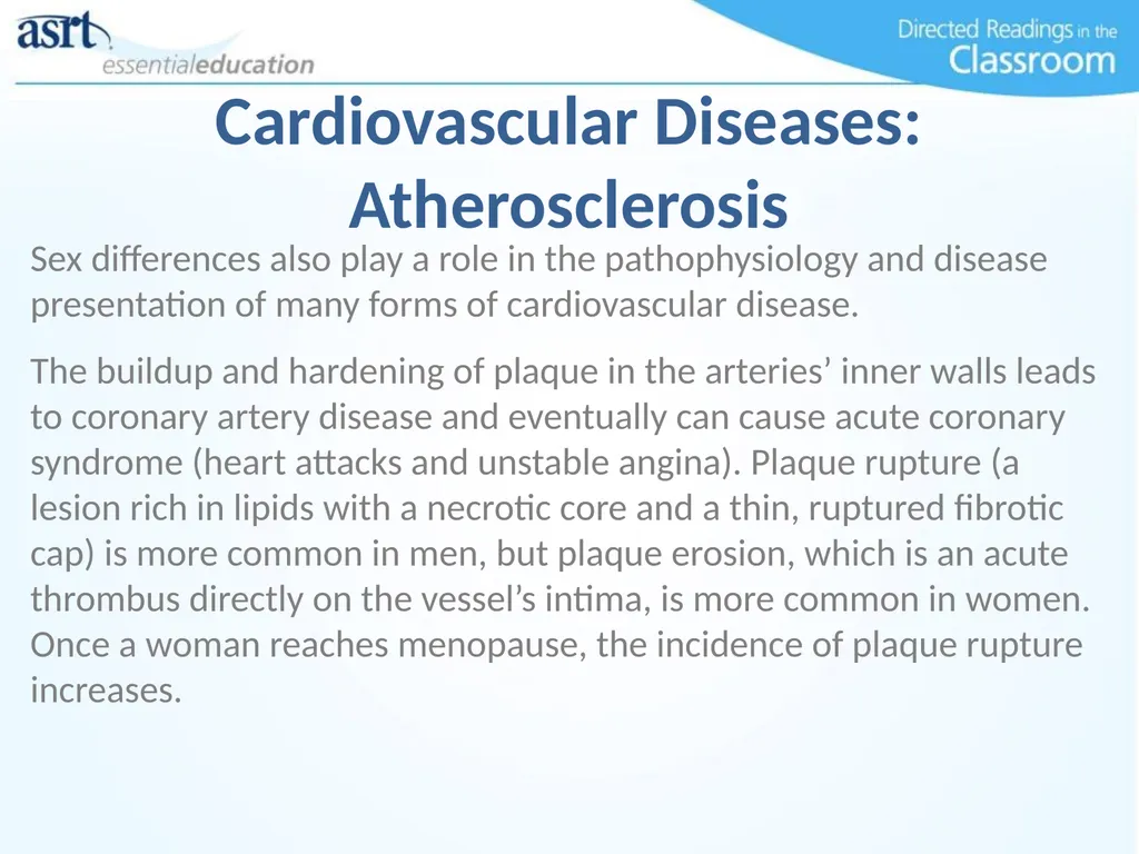 Women and Heart Disease Directed Readings In the - slide 7 of 52
