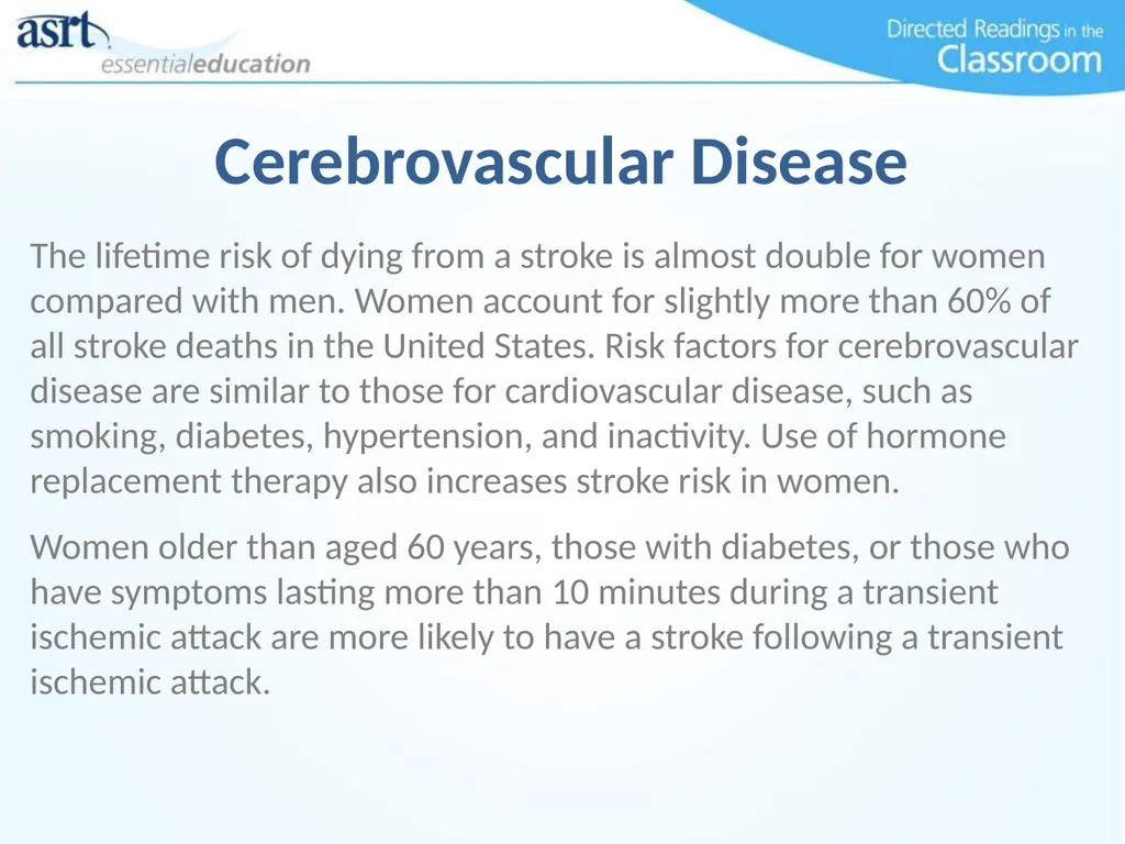 Women and Heart Disease Directed Readings In the - slide 14 of 52