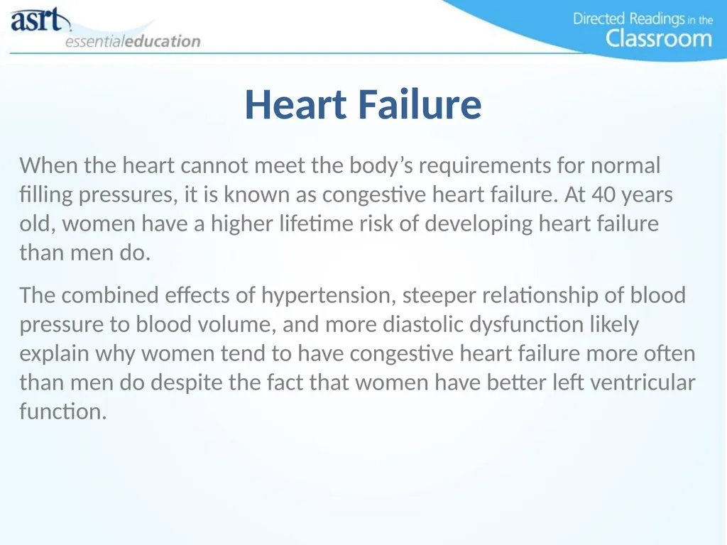 Women and Heart Disease Directed Readings In the - slide 12 of 52