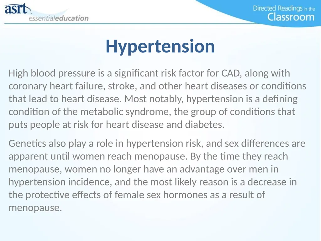 Women and Heart Disease Directed Readings In the - slide 8 of 52