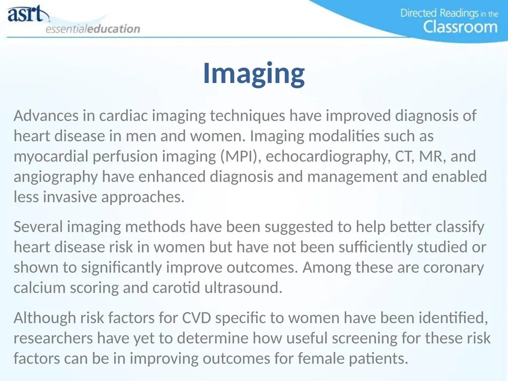 Women and Heart Disease Directed Readings In the - slide 30 of 52