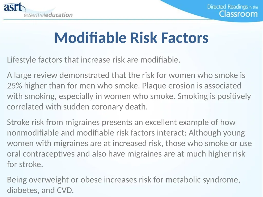 Women and Heart Disease Directed Readings In the - slide 18 of 52
