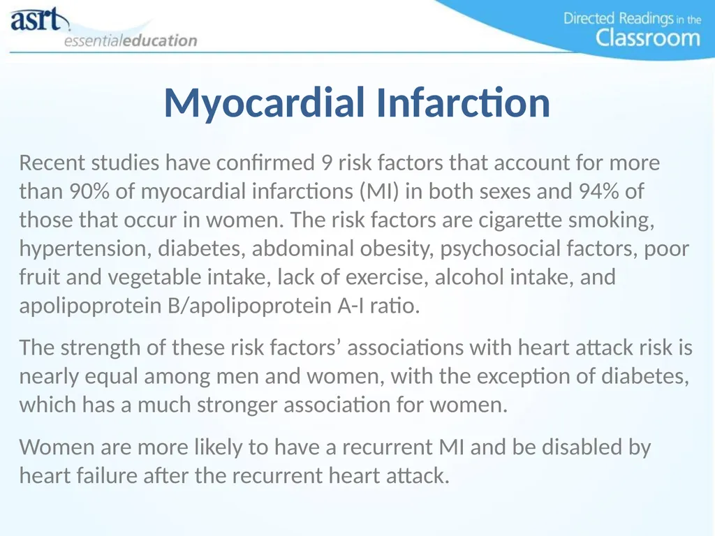 Women and Heart Disease Directed Readings In the - slide 11 of 52