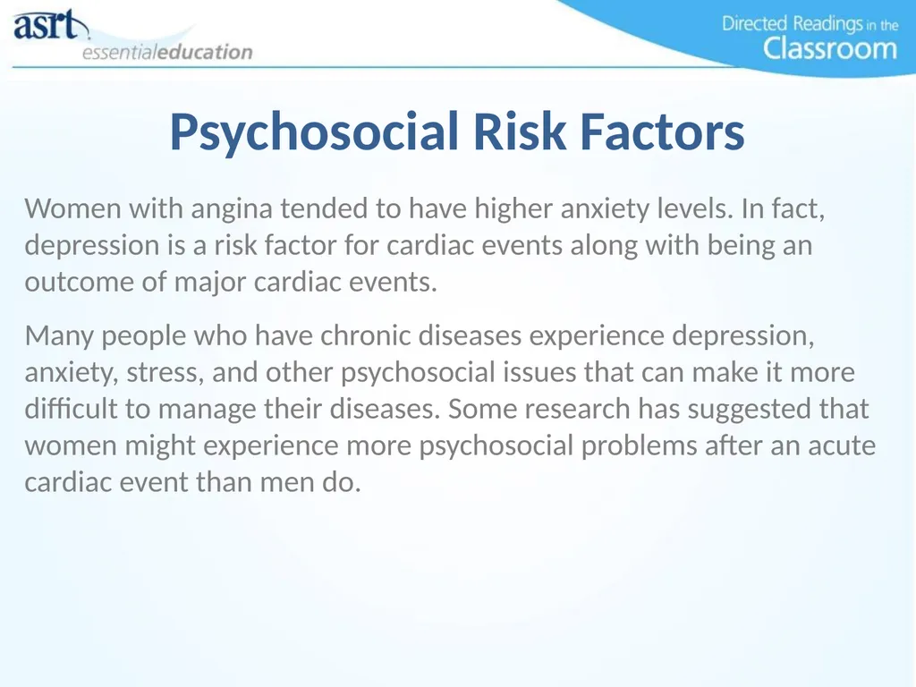 Women and Heart Disease Directed Readings In the - slide 20 of 52