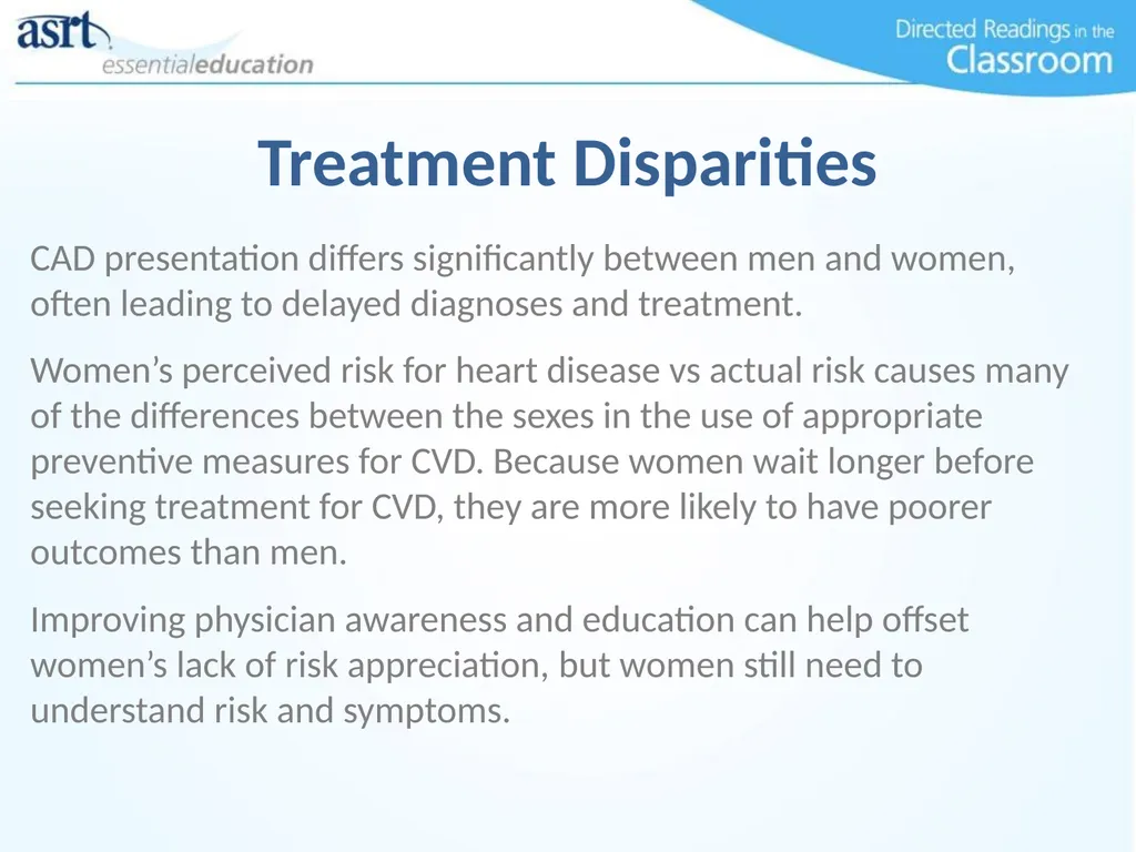Women and Heart Disease Directed Readings In the - slide 25 of 52