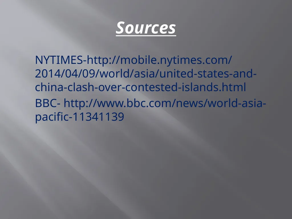 Senkaku-Diaoyu Dispute China/Japan/U.S. The United - slide 14 of 14