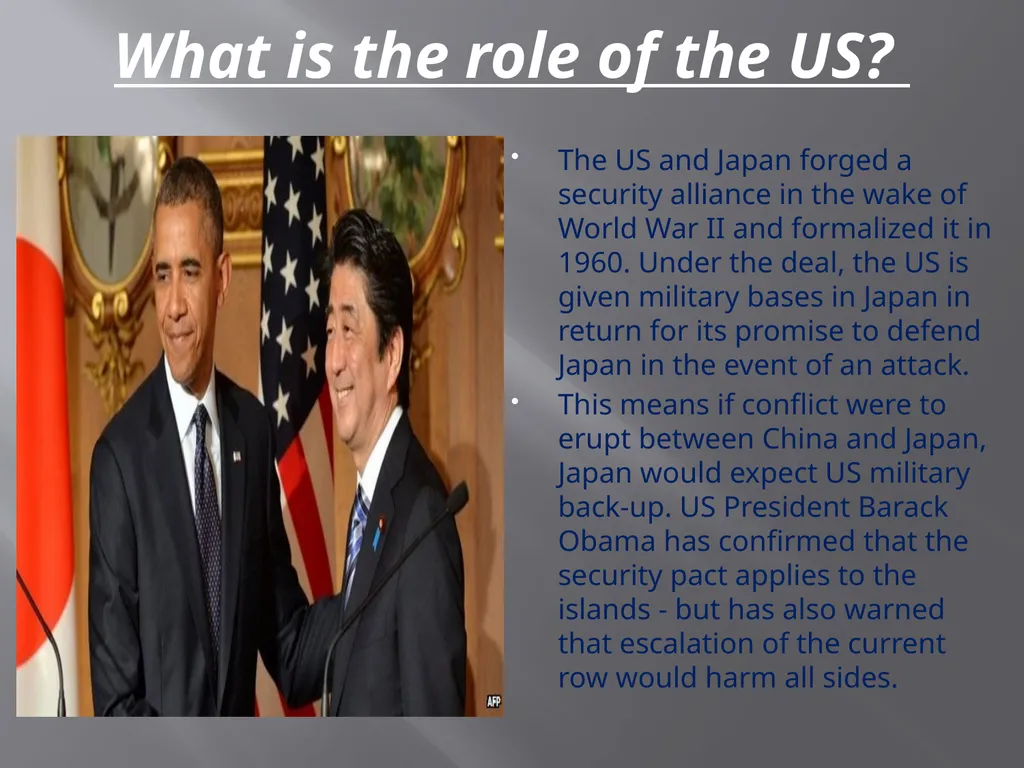 Senkaku-Diaoyu Dispute China/Japan/U.S. The United - slide 7 of 14