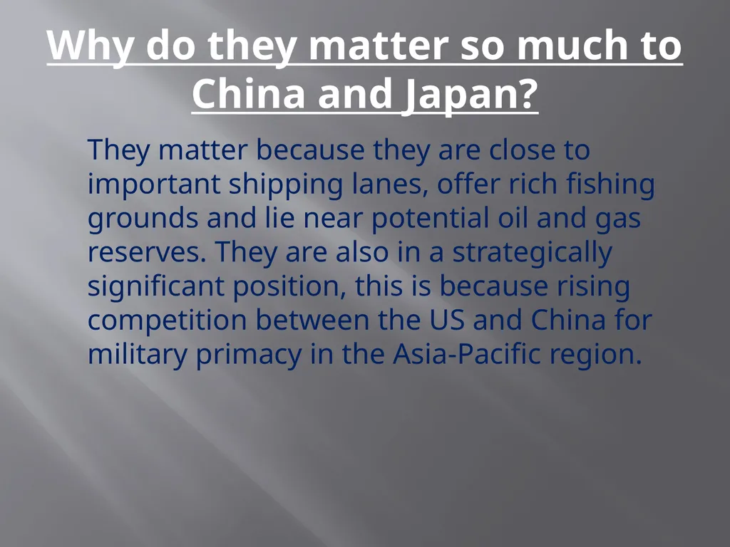 Senkaku-Diaoyu Dispute China/Japan/U.S. The United - slide 4 of 14