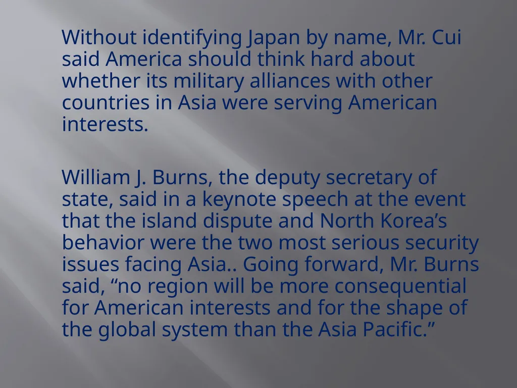 Senkaku-Diaoyu Dispute China/Japan/U.S. The United - slide 12 of 14