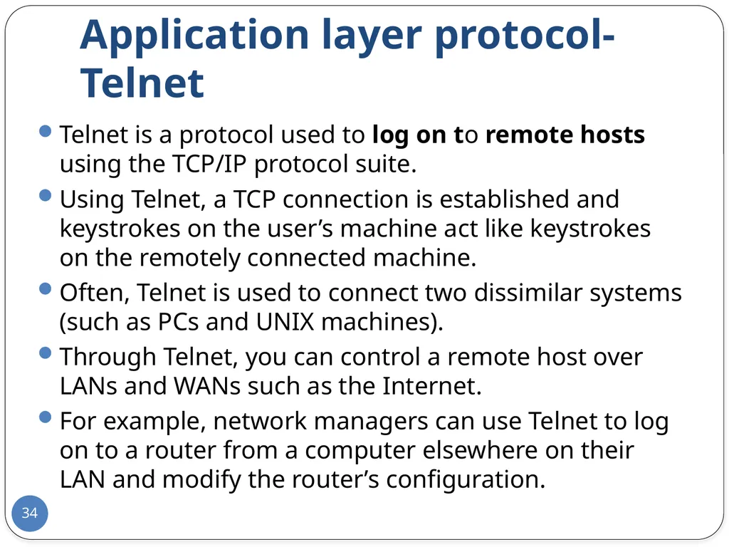 Data Communication and Computer Networks Network - slide 34 of 73