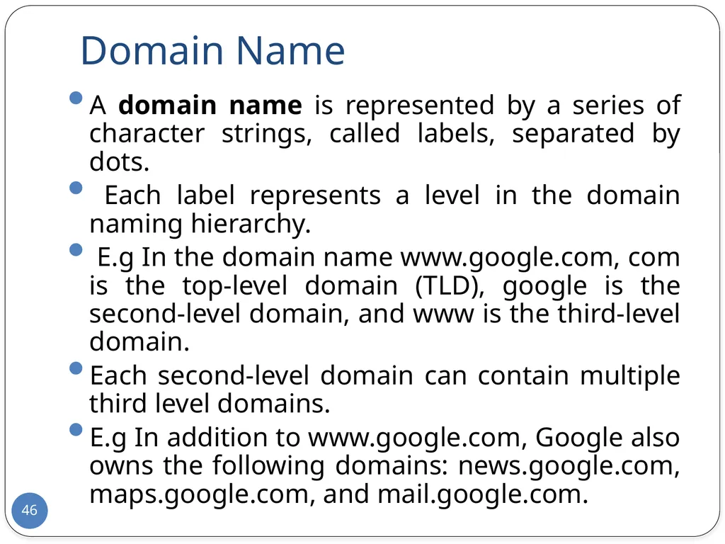Data Communication and Computer Networks Network - slide 46 of 73