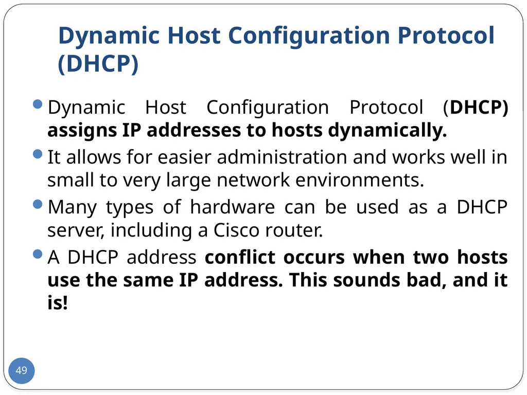 Data Communication and Computer Networks Network - slide 49 of 73