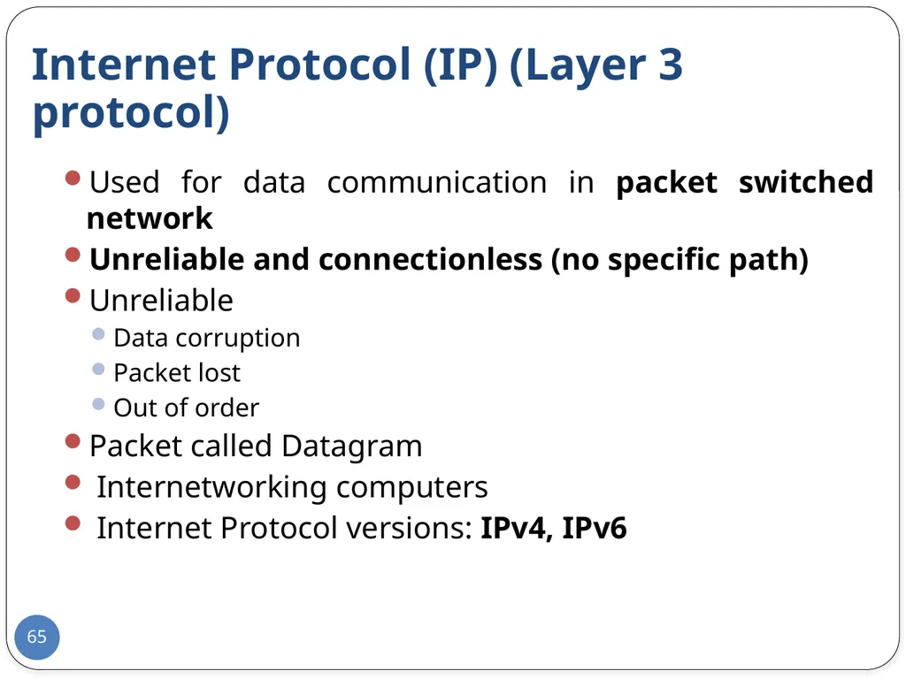 Data Communication and Computer Networks Network - slide 65 of 73