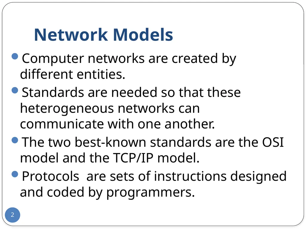 Data Communication and Computer Networks Network - slide 2 of 73