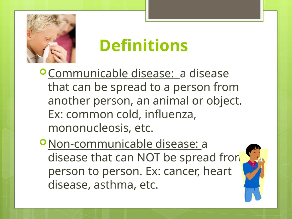 Communicable and Non-Communicable Diseases Let’s - slide 3 of 24