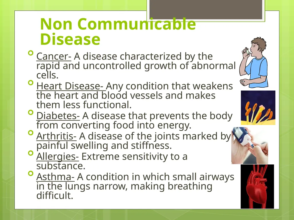 Communicable and Non-Communicable Diseases Let’s - slide 15 of 24