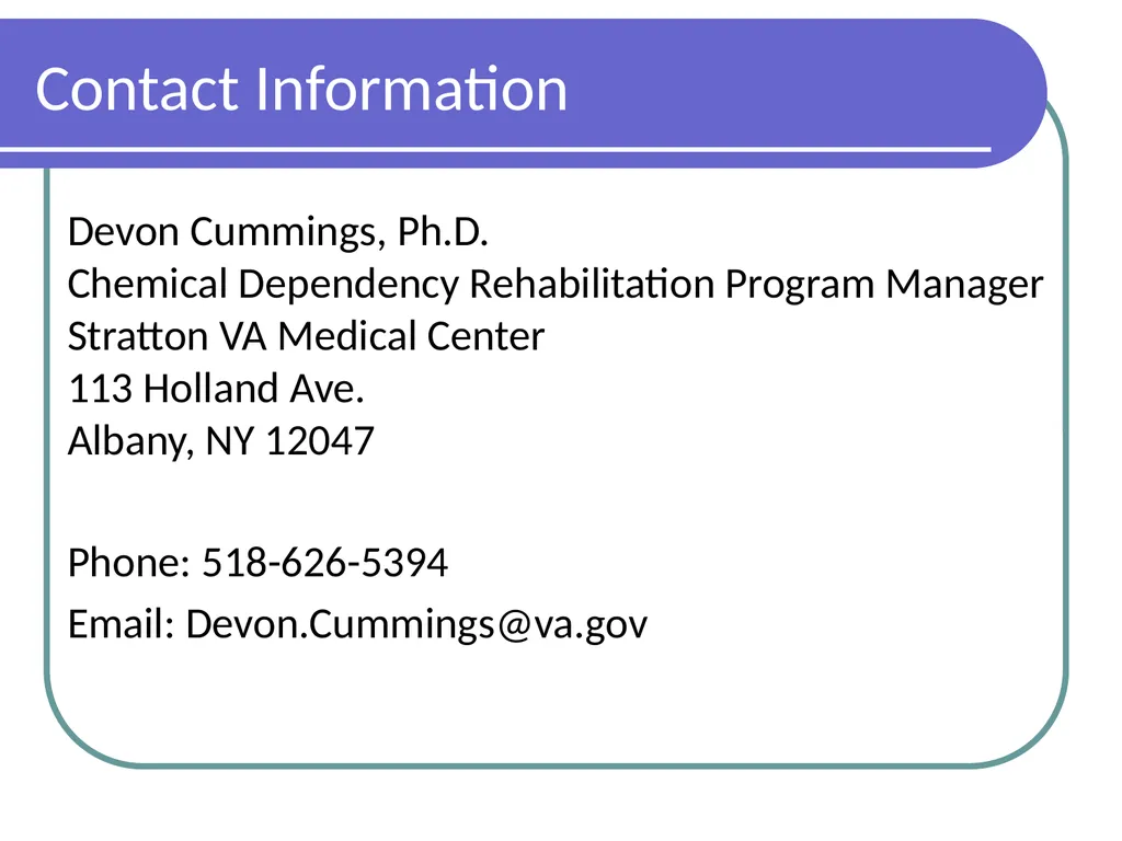 Gambling Disorders Among Veterans Maureen Corbett, - slide 47 of 47