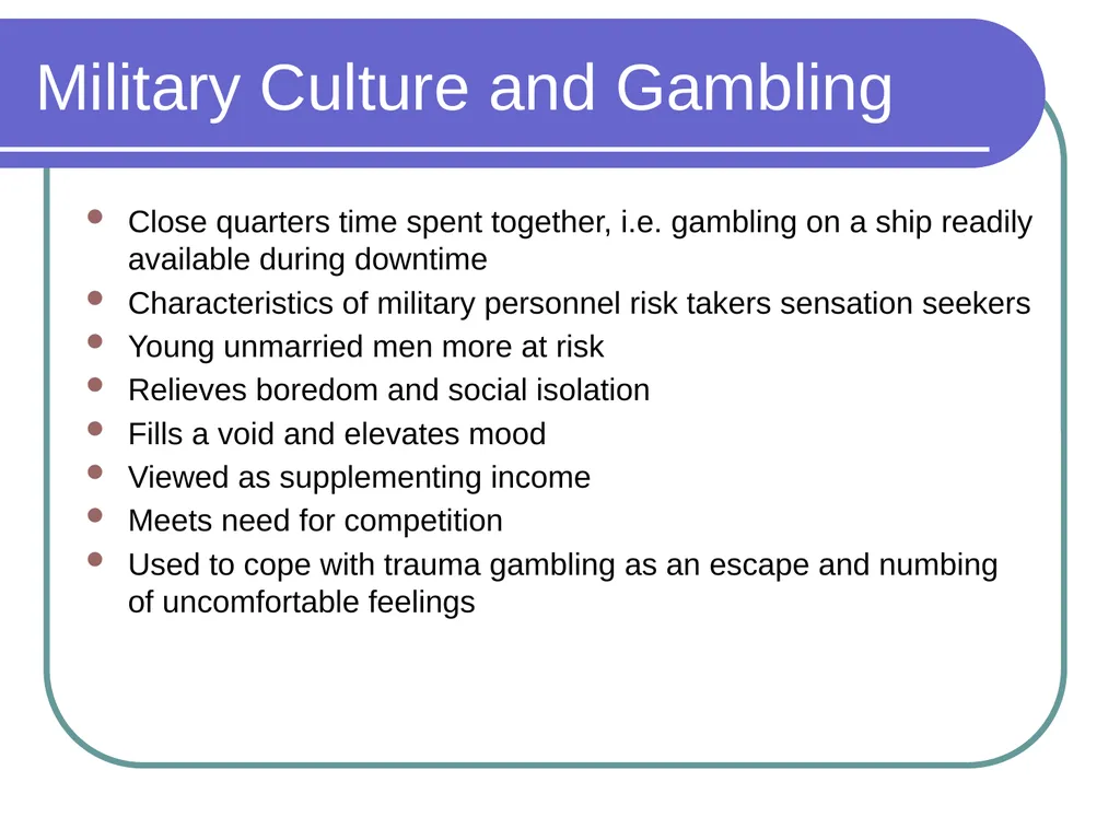Gambling Disorders Among Veterans Maureen Corbett, - slide 14 of 47