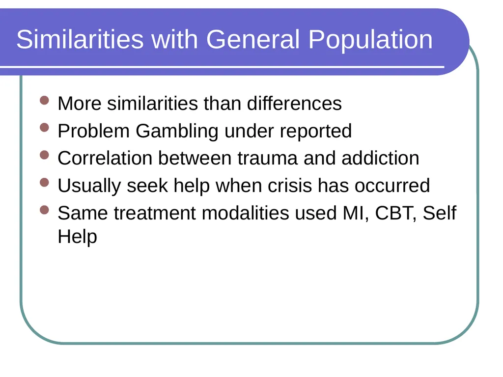 Gambling Disorders Among Veterans Maureen Corbett, - slide 16 of 47