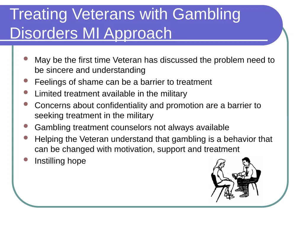 Gambling Disorders Among Veterans Maureen Corbett, - slide 17 of 47