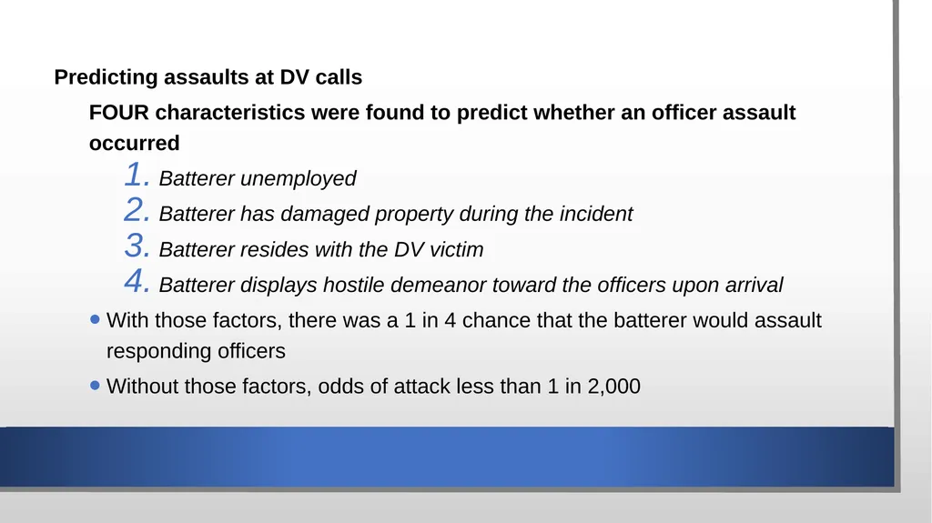 Domestic Violence and Police Response police - slide 31 of 132