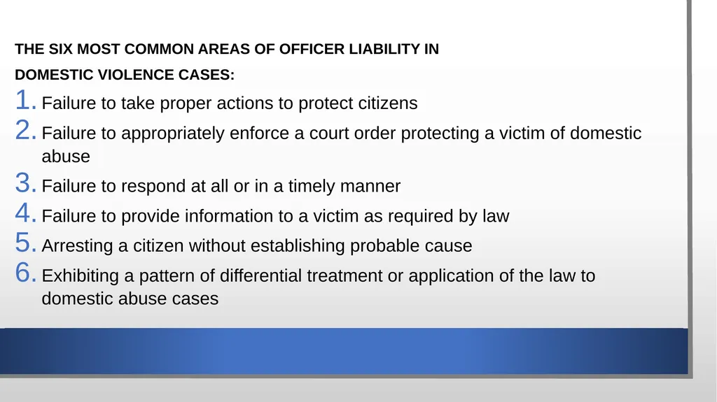Domestic Violence and Police Response police - slide 50 of 132