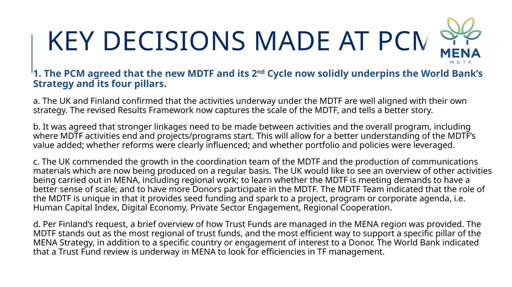 MENA MDTF minutes and decisions 8th program - slide 3 of 24