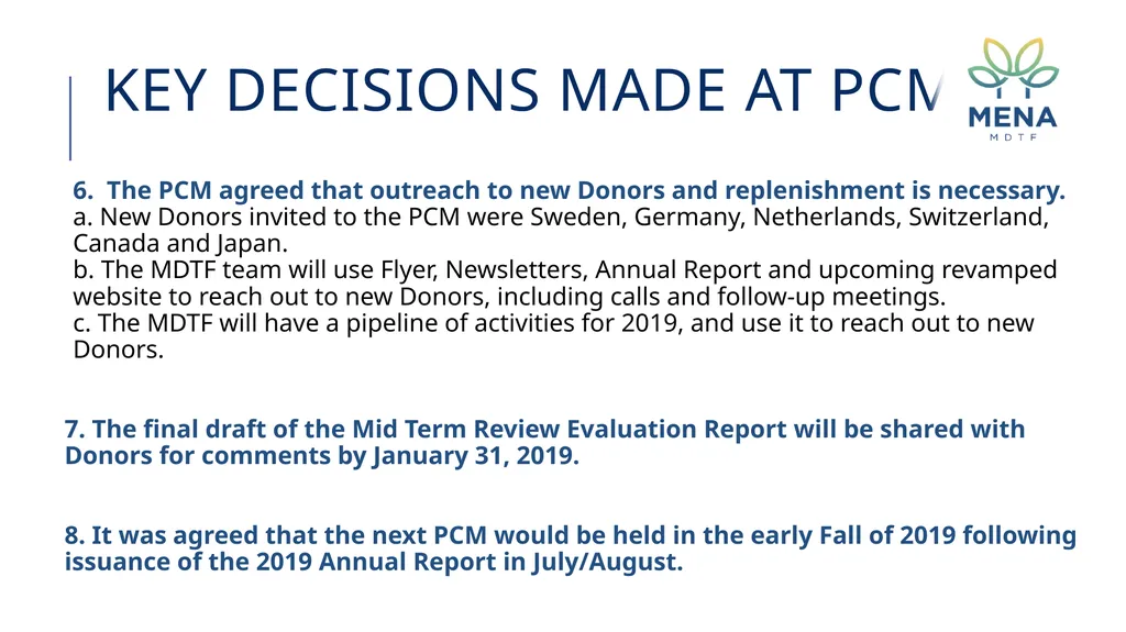 MENA MDTF minutes and decisions 8th program - slide 5 of 24