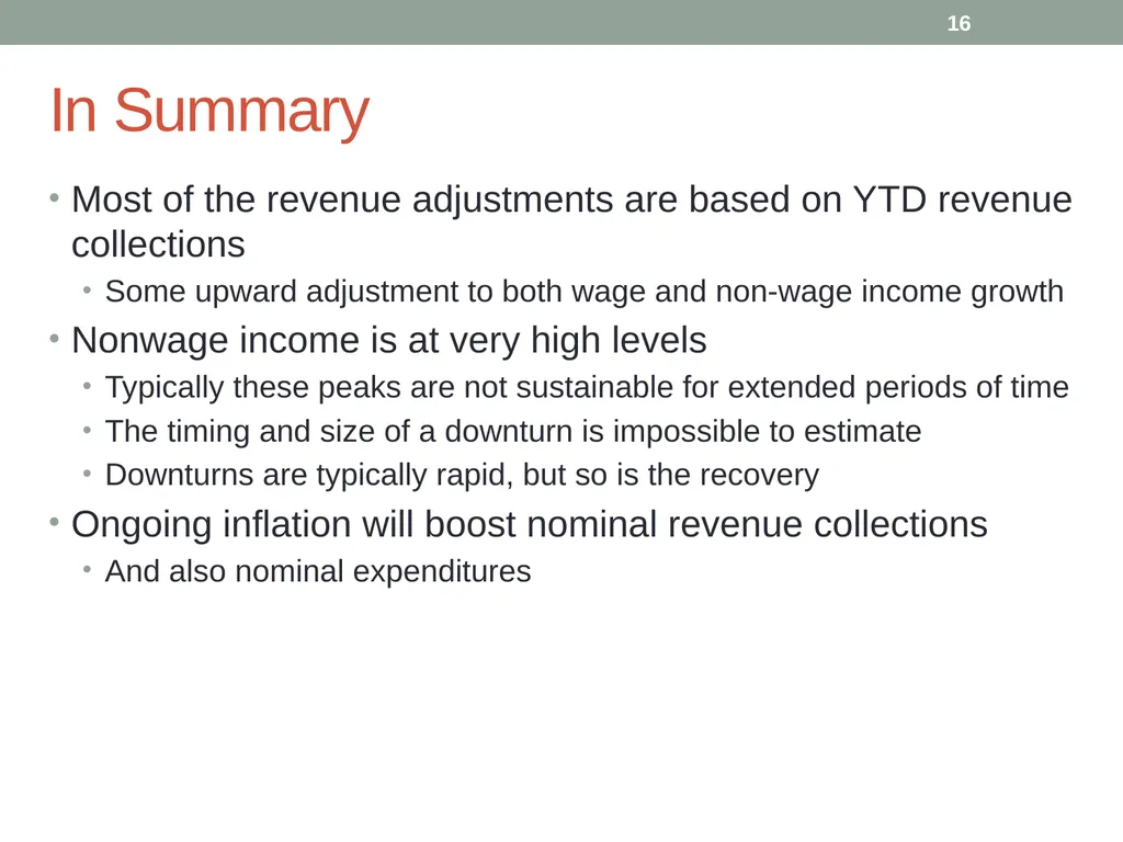 Revenue estimates and economic Outlook David - slide 16 of 17