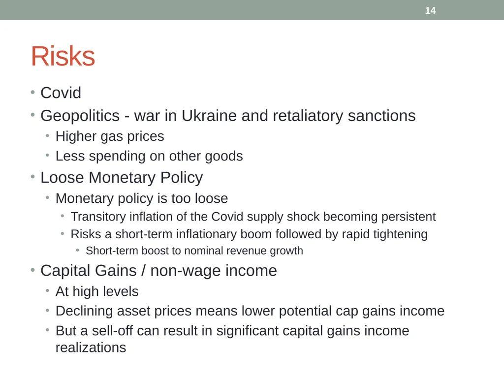 Revenue estimates and economic Outlook David - slide 14 of 17