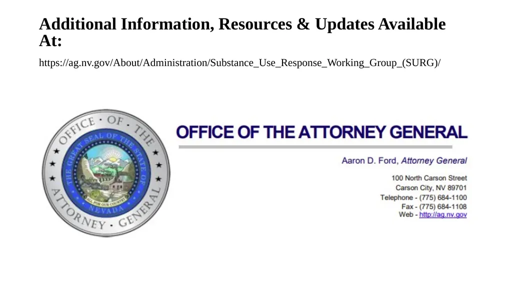 Statewide Substance Use Response Working Group - slide 60 of 60